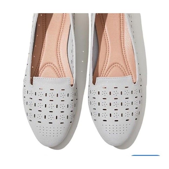 Rominz Women's Flats Shoes Comfortable Grey PU Leather Ballet Flats Size 6 - Picture 3 of 16